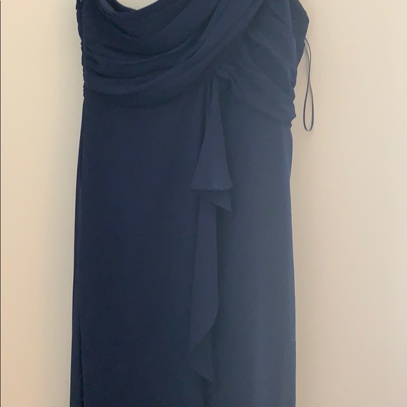 Navy Blue High-Low Maxi Dress - Picture 4 of 7